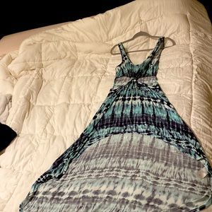 2b Bebe dress or swim cover up (navy blue, white & teal tie dye)